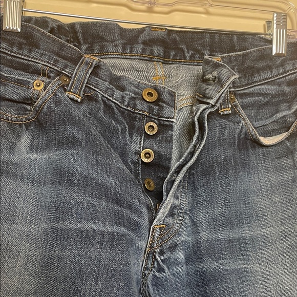 JBJ Japan Blue Jeans Men’s Salvage Straight Leg distressed 32x31 button fly - Picture 5 of 11